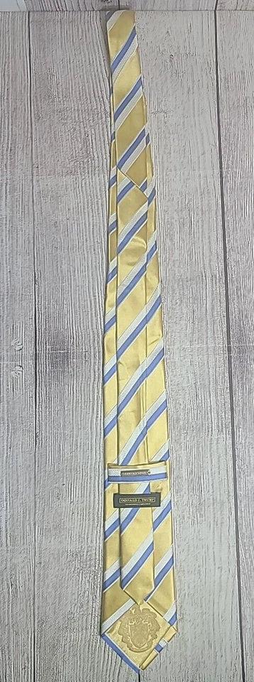Corbata para hombre Donald J. Trump Signature Collection amarillo azul blanco seda 62" Foto 3 de 4