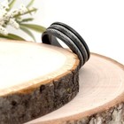 8mm Black Titanium Engraved Band Silver Rope Inlay Modern Ring personalized Ring — photo 4