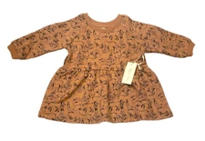 Rylee and Cru Woodland Long Raglan Sleeve Dress Brown Truffle Size 3-6M NWT