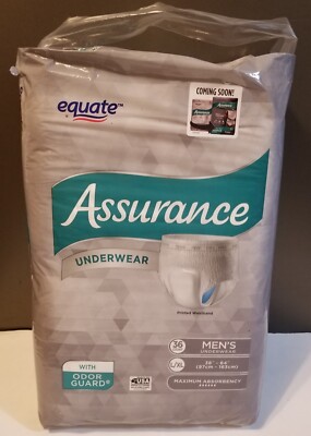 Assurance Incontinence underwear for men 36 count Maximum Absorbency L/XL New