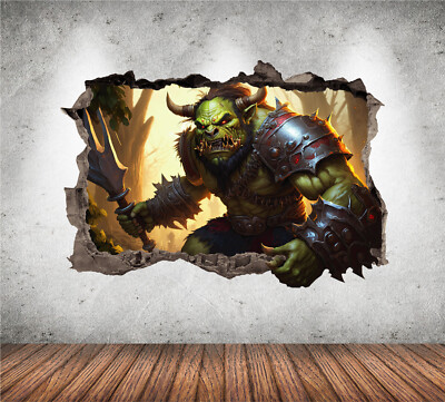 Warrior Orc Wall Decal 3D AI Graphic Art Sticker Decor Poster Vinyl Print KW91