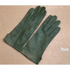   250 G. Giuliano Roma Italian Lambskin Green Leather Gloves XS S 6.5