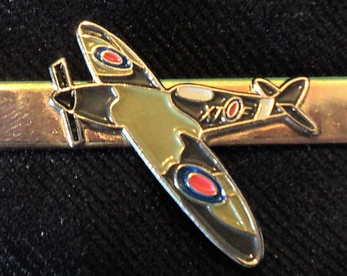 RAF Battle of Britain Spitfire Pilot Flying Veteran WW2 Metal Enamel Tie Clip - Picture 2 of 4