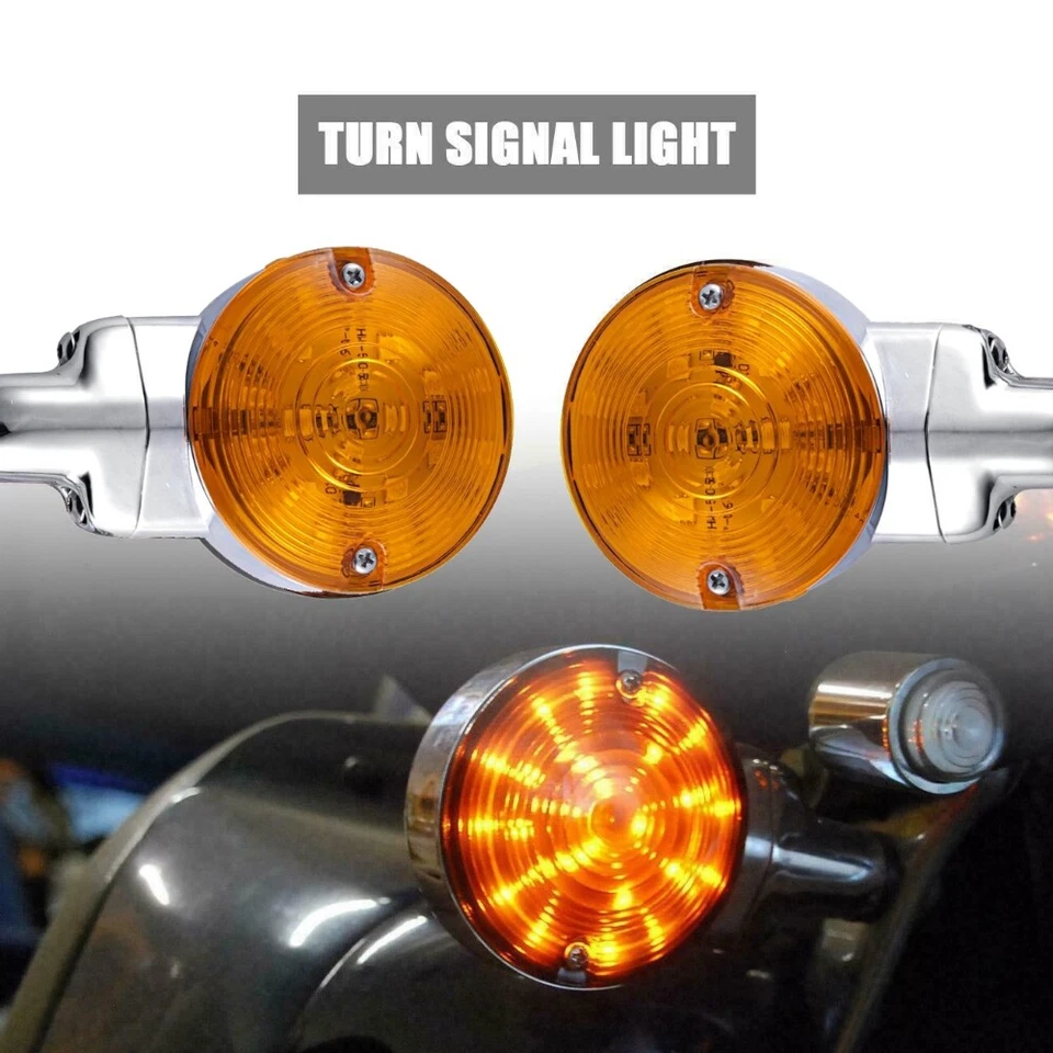 Luz LED de intermitente plana para motocicleta para Harley Road King Glide Classic Foto 3 de 4