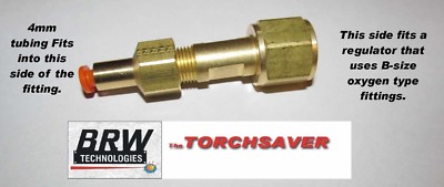 4mm Mig Welder Argon CO2 Gas Hose Adapter Regulator Harbor Freight BRW-4mm-OXY