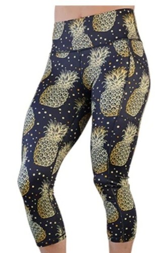Constantly Varied Gear CVG Fineapple Capri Crop Workout Leggings Large NWOT  | eBay