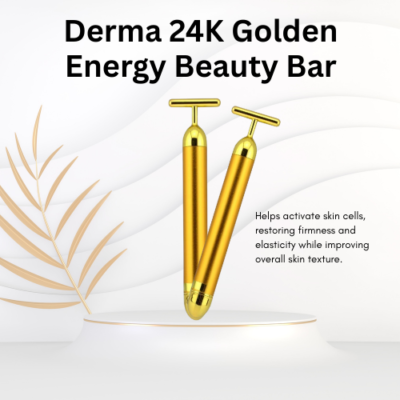 24K Gold Beauty Bar Vibrating Facial Massager Anti Wrinkle Firming Face  Tool