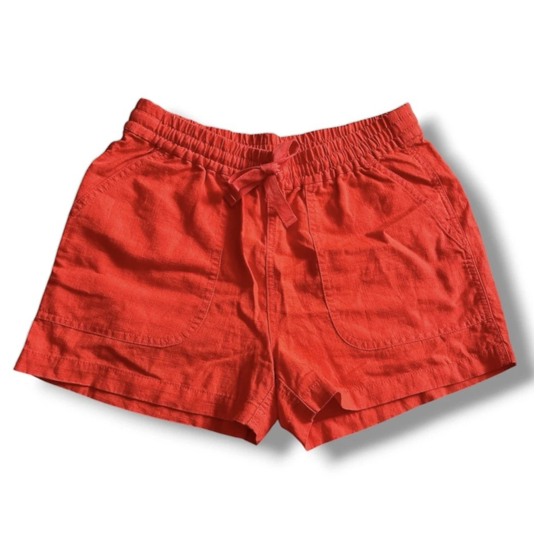 J.Crew Red-Orange Linen Blend Drawstring Shorts Women’s Size XS Summer Nautical