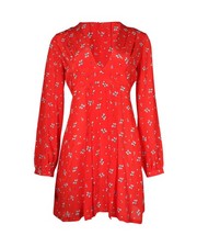 Rixo Long Sleeve Mini Dress In Silk Women Red Xs