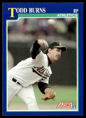 1991 Score Todd Burns Oakland Athletics #41