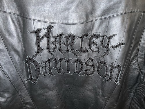Harley Davidson Ladies Leather Bling Bedazzled Jacket - Size 1W - Picture 2 of 15