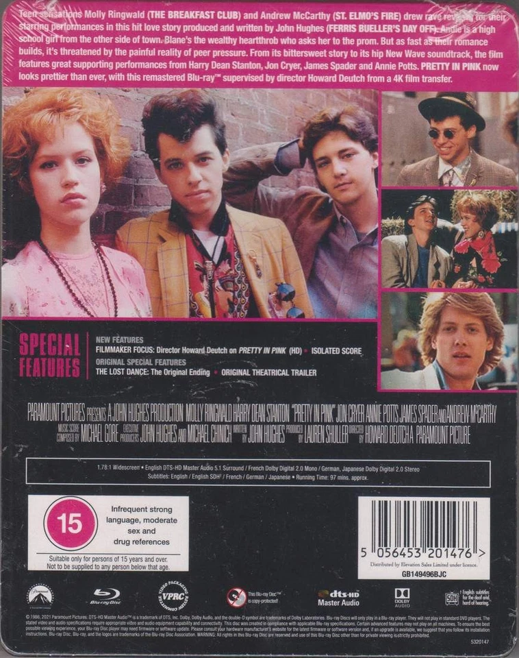 "PRETTY IN PINK" - 80er Jahre Kult - ltd BLU RAY STEELBOOK - deutsch - neu/OVP - Bild 3 von 4