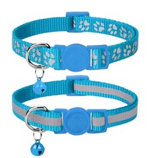 2 Pack Reflective Breakaway Cat Collar with Bell Sky Blue