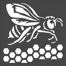 Bee  Honeycomb Stencil 5.5x5.5" Reusable Plastic Template ZB-17 