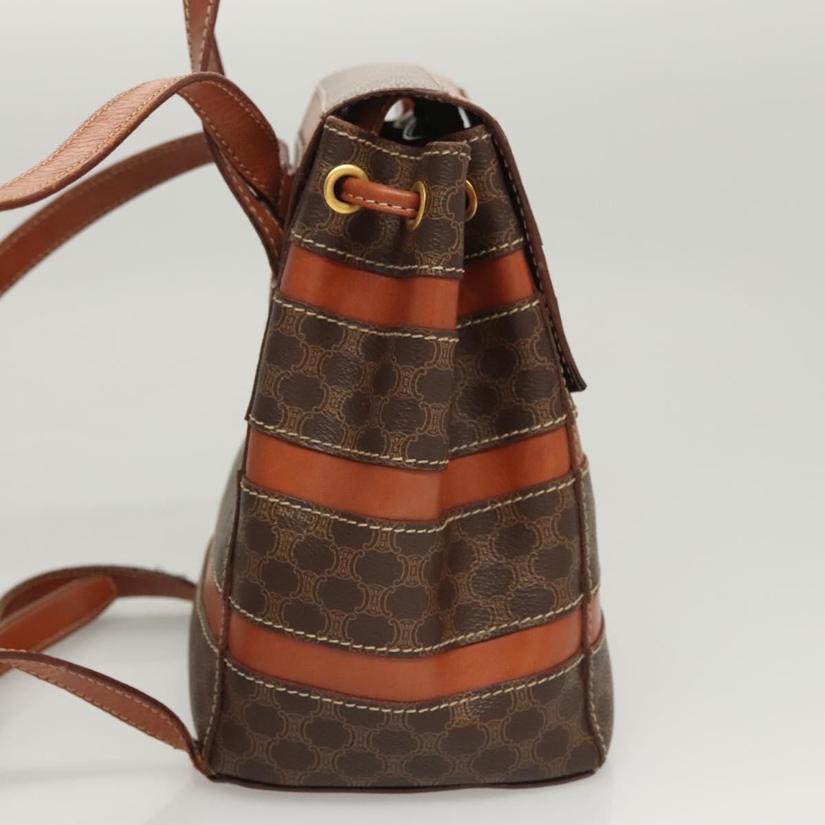 Celine Vintage Drawstring Flap Backpack Macadam C… - image 4