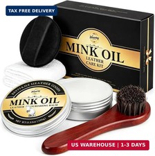 4-in-1 Mink Oil Leather Conditioner and Cleaner, 3.52oz Premium Waterproof Paste