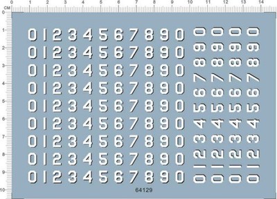 1/350 USN U.S.NAVY 7mm 0-9 Hull Numbers Ship Markings Water Slide Decal 64129