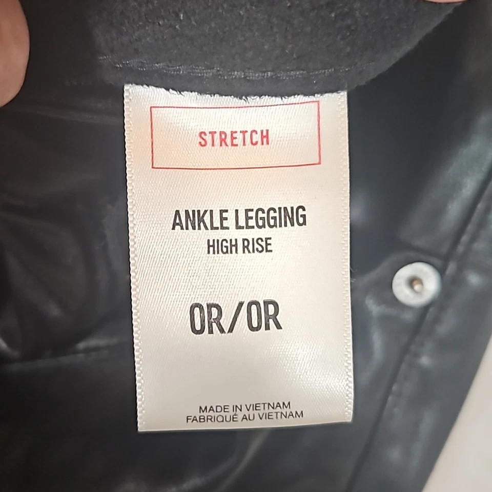 Express Black Faux Leather High Rise Ankle Legging Size 0 - Image 4 of 4