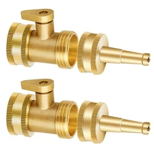 Garden Hose Nozzle Brass Jet High Pressure Water Sprayer with Heavy Duty Soli...