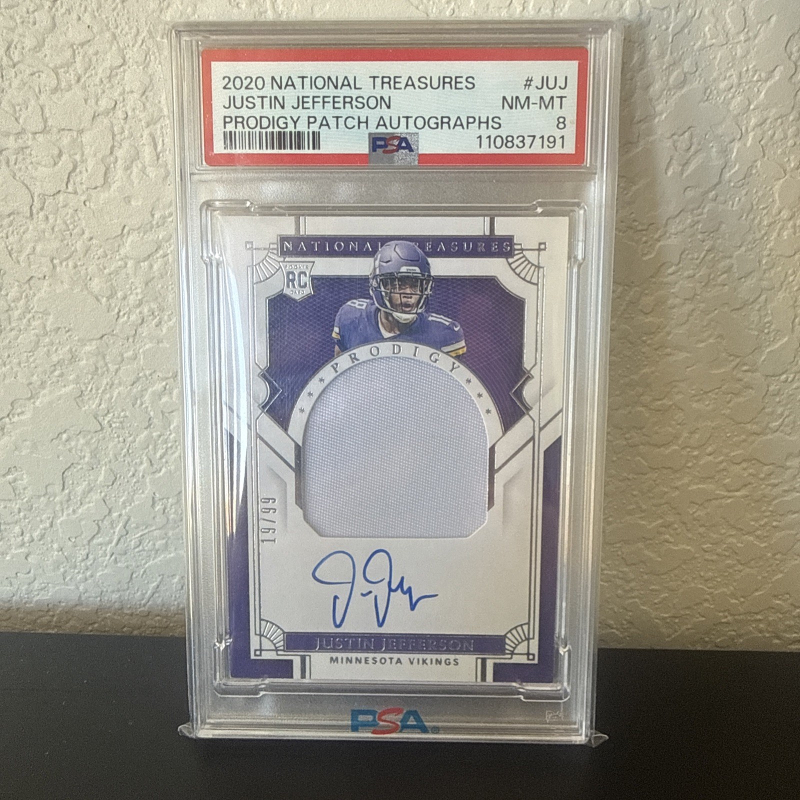 Justin Jefferson Panini National Treasures Prodigy Patch Autographs #JUJ Base