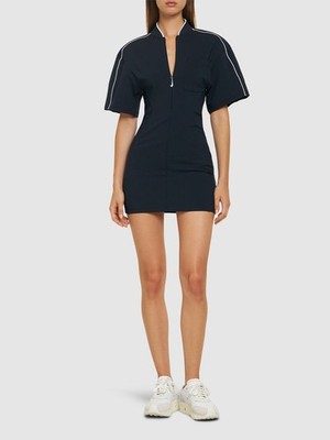 Jacquemus x NIKE NRG Navy Backless Swoosh Logo Short Sleeve Mini Dress XL Neu mit Etikett