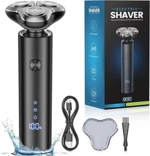 Electric Razor for Men Electric Shaver 3Blade Rotary Shaving System Fast Charge
