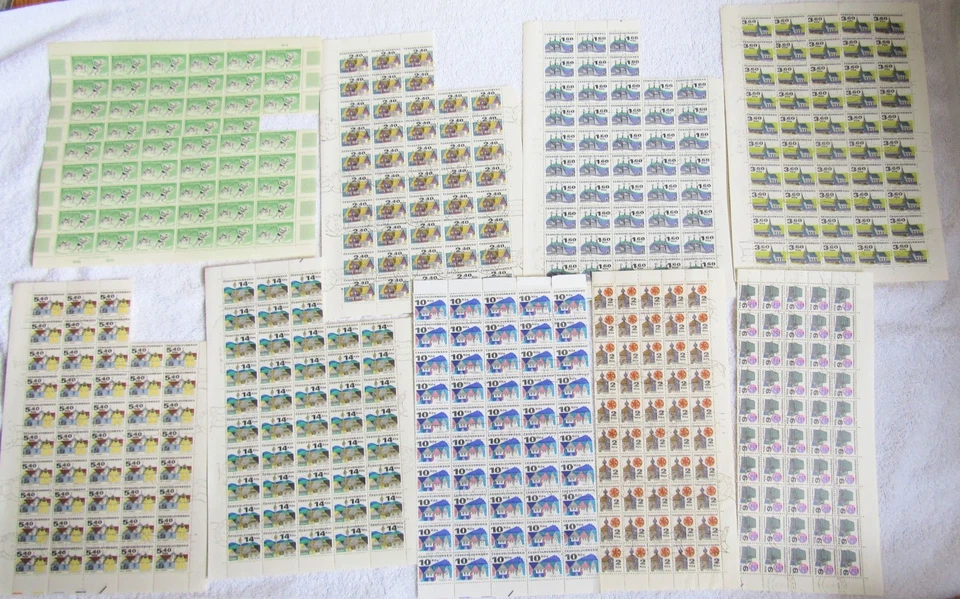 Huge Foreign Stamp Lot Europe Asia Africa Pacific Islands Sheets Booklet Panes - Image 4 of 4