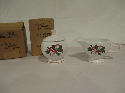Fiesta Holiday Individual Creamer and Sugar Bowl