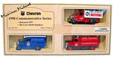 LLEDO SET of THREE 1920's & 1930's ERA CHEVRON TRUCKS - 1990 COMMERATIVE SET