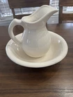 RARE MCCOY WATER PITCHER AND BASIN BOWL #7527 WHITE SPECKLED