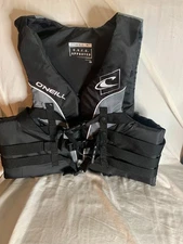 O'Neill Mens Adult XL Black Neoprene Life Vest Jacket USCG Approved Lightly Used