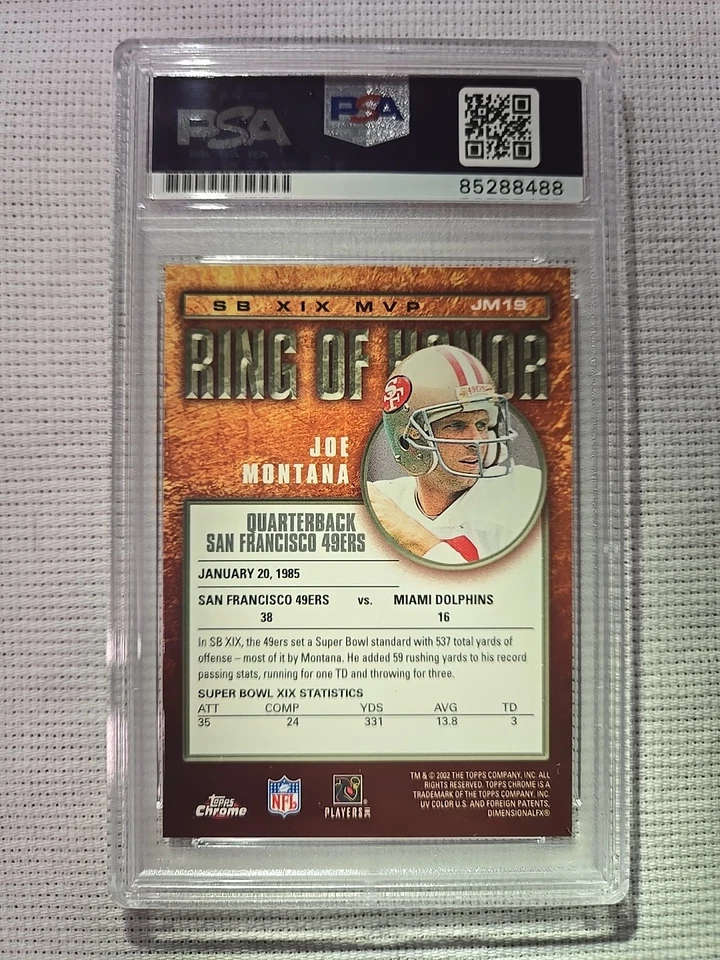 2002 Topps Chrome - Ring of Honor Joe Montana #JM19 PSA/DNA CERTIFIED AUTO - Image 2 of 2