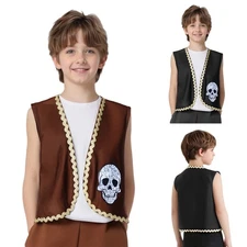 Unisex Kids Tank Top Stage Performance Vest Steampunk Waistcoat Cardigan Theme
