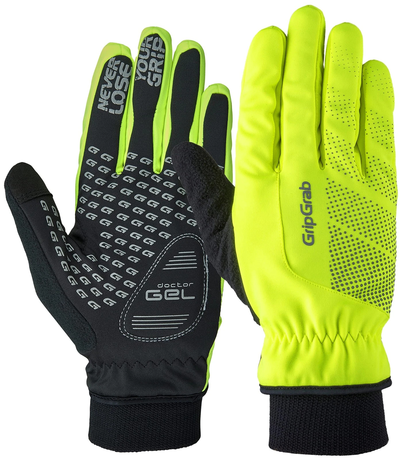 Ride Windproof Winter Cycling Gloves Thermal Full Finger Padded Fleece Lined ...
