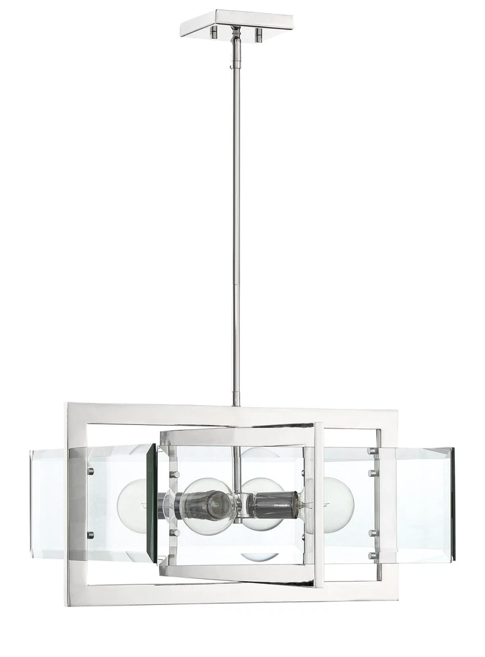 Fuente Diseñadores 93631 Níquel Etano 4 Luces 21"W Colgante Foto 2 de 4