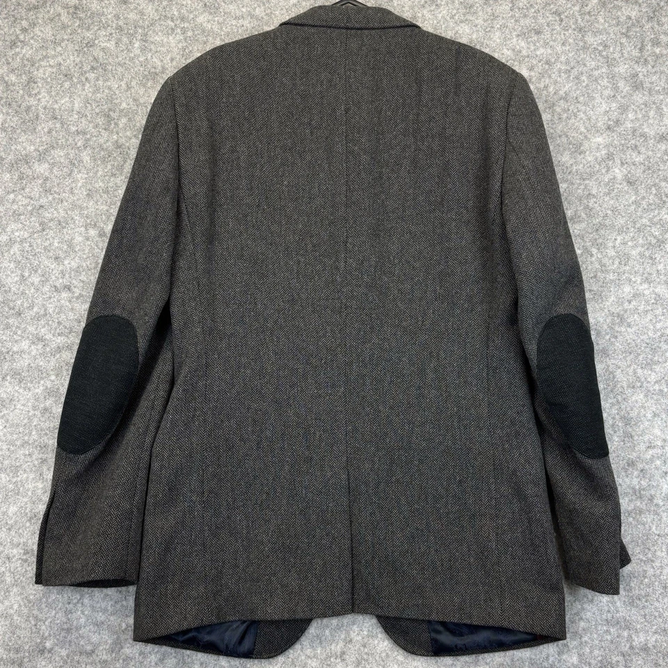 Next herringbone blazer jacket size UK 38R Tailored Fit Brown mix Elbow Patches - Image 2 of 4