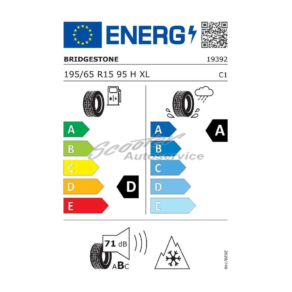 Bridgestone 195/65 R 15 95H 3PMSF RunFlat XL | 20622 - Bild 2 von 4
