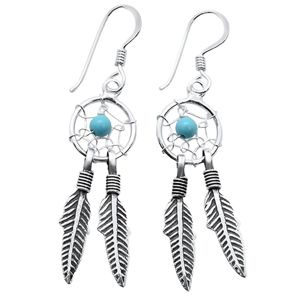 Turquesa Pena Turquesa Brincos