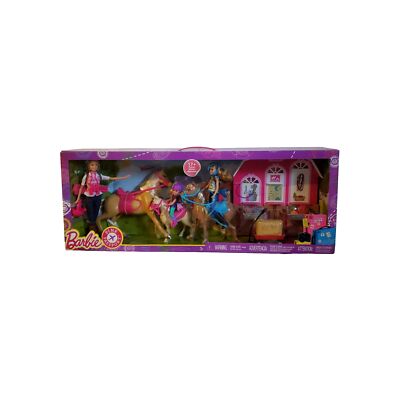 Barbie Sisters Pink Passport 3 Horses Ranch Playset 2016 DMR52 Retired 