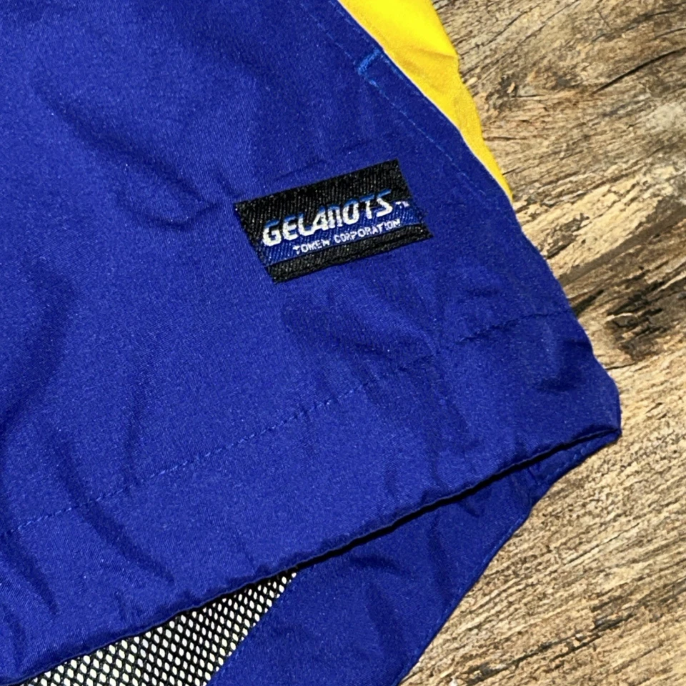 Rare Vintage 90’s ASICS Wind Jacket Vented Gelanots Purple Yellow Womens Medium - Image 2 of 4