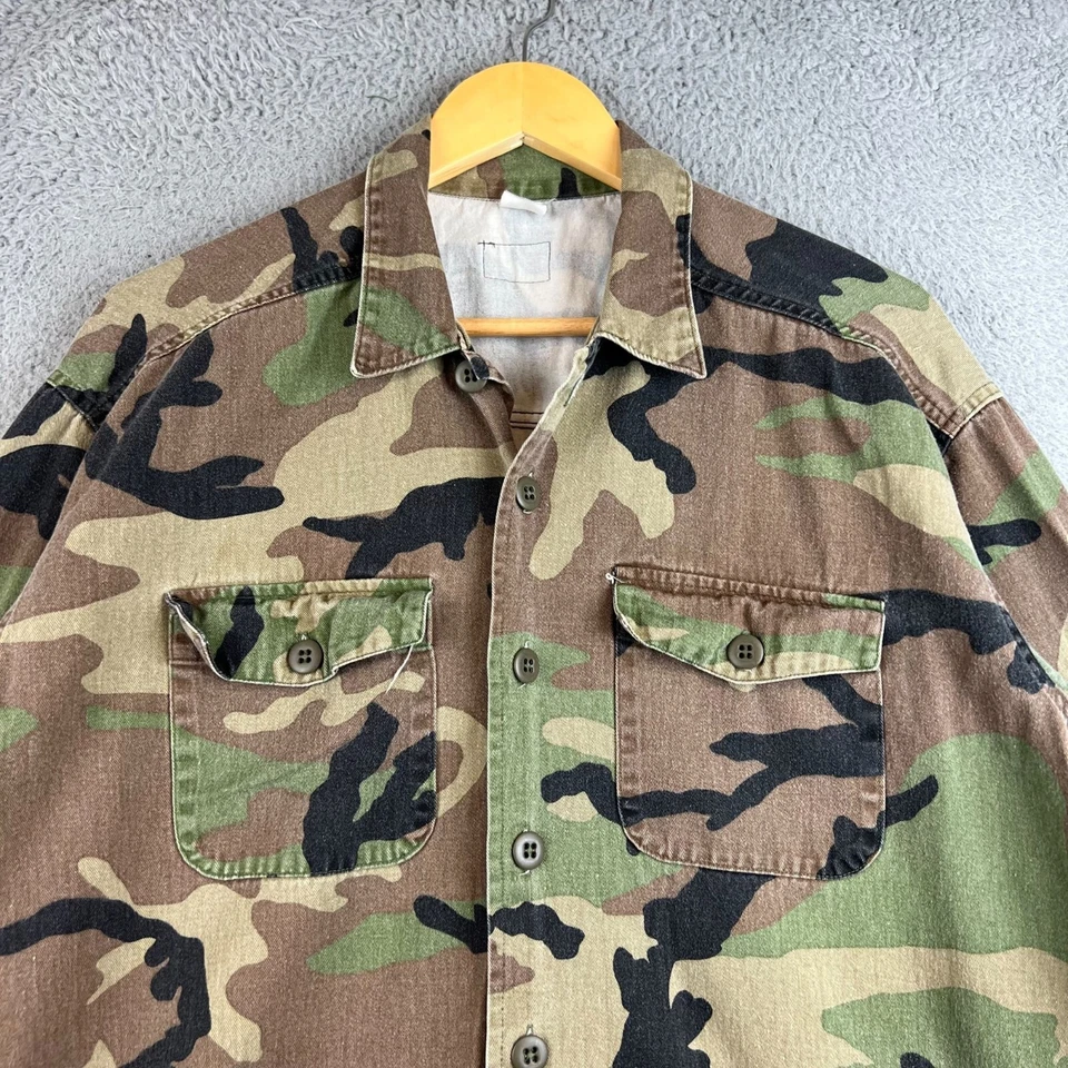 Camisa Smith's Workwear vintage camuflaje sanforizado camisa abotonada chaqueta talla L Foto 2 de 4