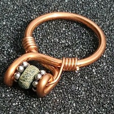 Roman glass copper copper paleo style reincarnation relic ring sz 7.25