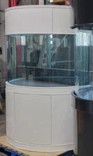 Display 200 Gallon 1/2 Half Cylinder Glass Reef Ready Aquarium Ensemble in White