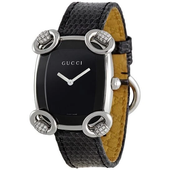 Montre pour femme diamant GUCCI YA117505 Horsebit 117,5 cadran noir 3