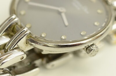 Authentic Christian Dior SS 23mm Watch Round Rhinestone Hour Authentic Christian Dior SS 23mm Watch Round Rhinestone Hour