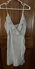 Shein Spaghetti Strap Dress Cream With Black Dot Design Size L (8/10)