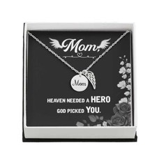 Mom Memorial Necklace - Heaven needed a hero