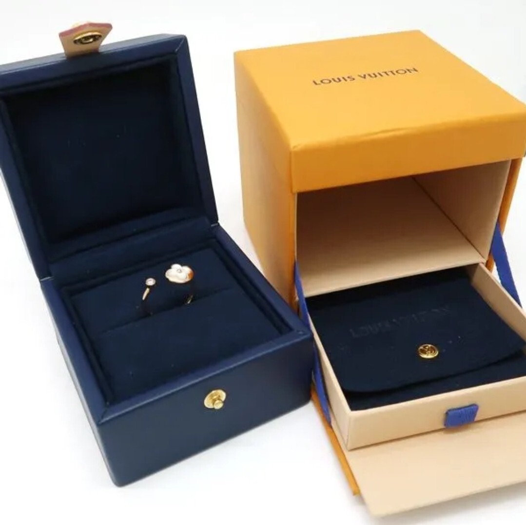LOUIS VUITTON RING SUN Blossom Mini Q9L68A Pink Gold White Mother