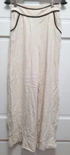 Sienna Sky Wide Leg Elastic Waist 100% Linen/Rayon Boho Pants - Flax - Small