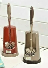 Toilet Brush Holder Set For Bathroom 15 Inches Durable, Red/Brown